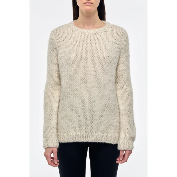 Gabriela Hearst Lawrence Knit Sweater in Ivory Welfat Cashmere, view 2