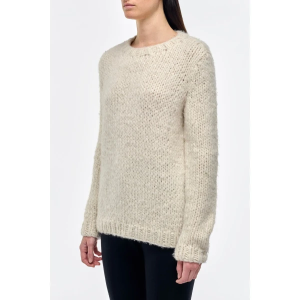 Gabriela Hearst Lawrence Knit Sweater in Ivory Welfat Cashmere, view 3