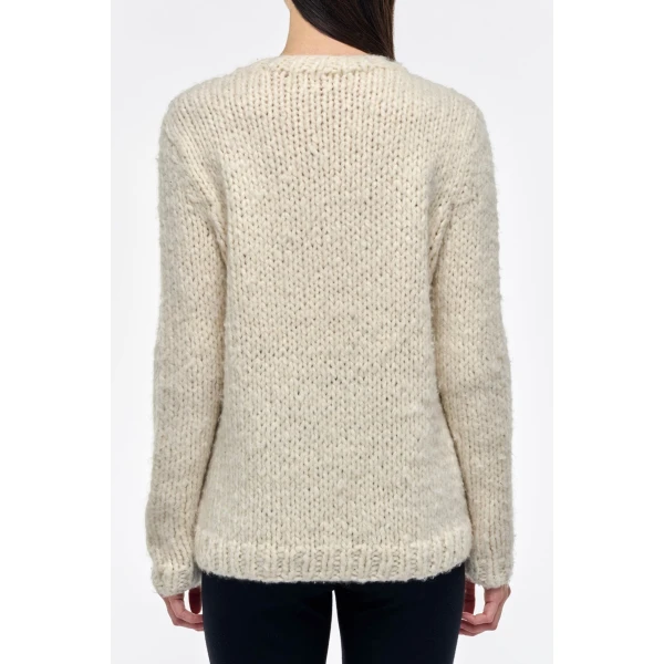 Gabriela Hearst Lawrence Knit Sweater in Ivory Welfat Cashmere, view 4