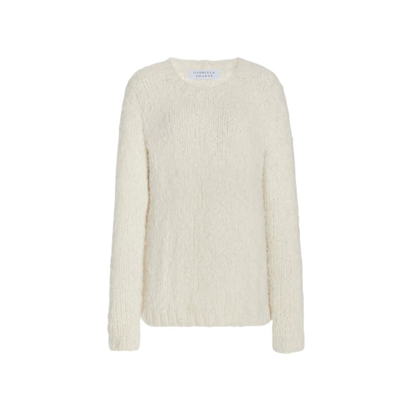 Gabriela Hearst Lawrence Knit Sweater in Ivory Welfat Cashmere