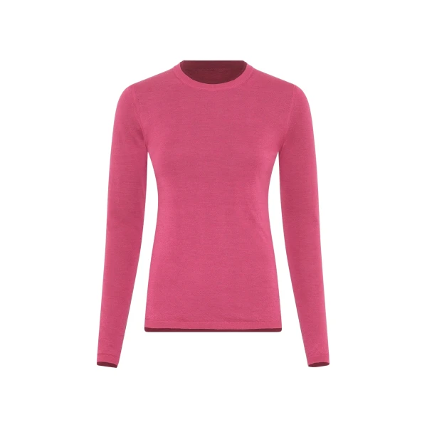 Gabriela Hearst Leif Reversible Knit Sweater in Bordeaux & Fuchsia Cashmere Silk