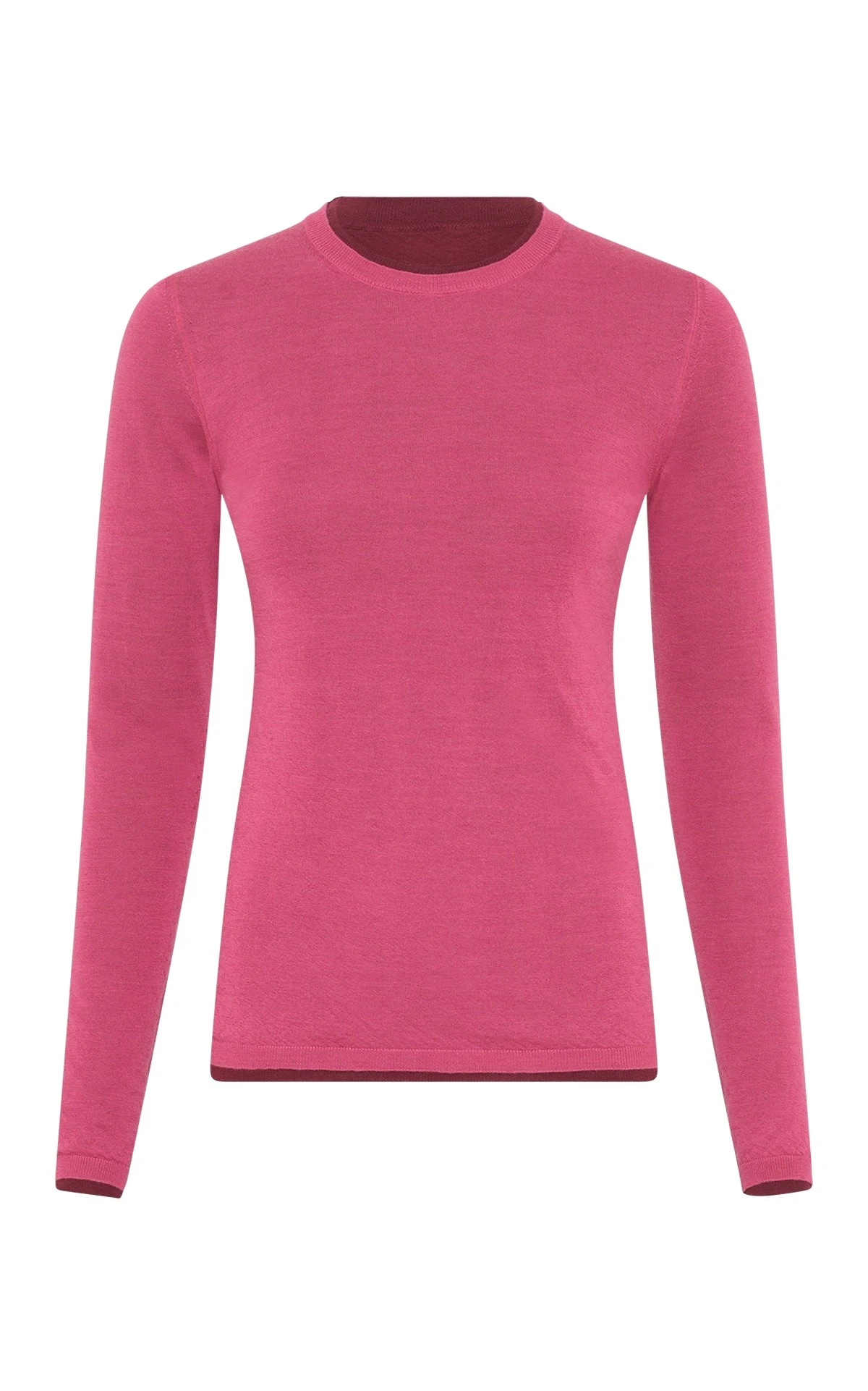 Gabriela Hearst Leif Reversible Knit Sweater in Bordeaux & Fuchsia Cashmere Silk