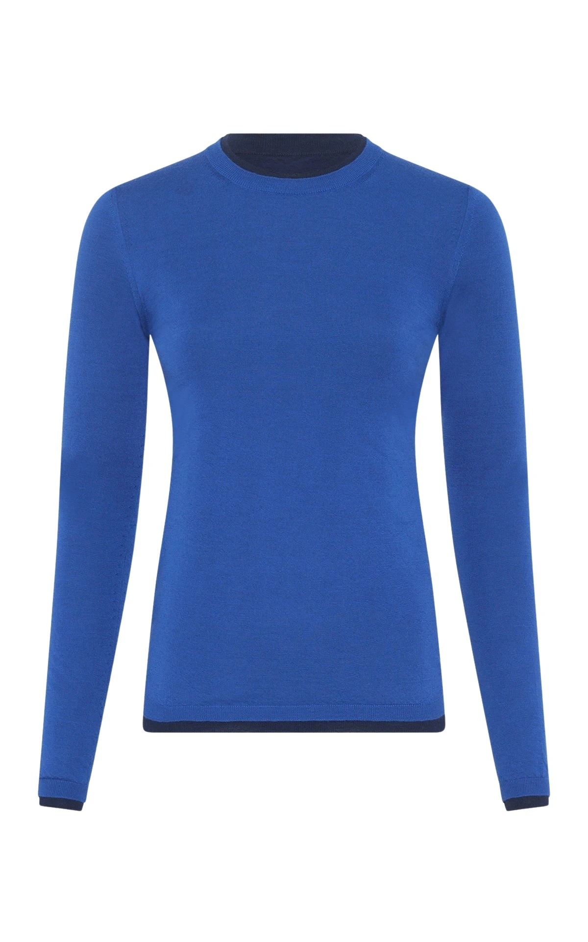 Gabriela Hearst Leif Reversible Knit Sweater in Electric Navy & Cobalt Cashmere Silk