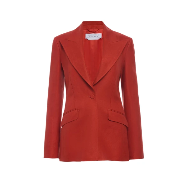 Gabriela Hearst Leiva Blazer in Antelope Orange Linen Twill