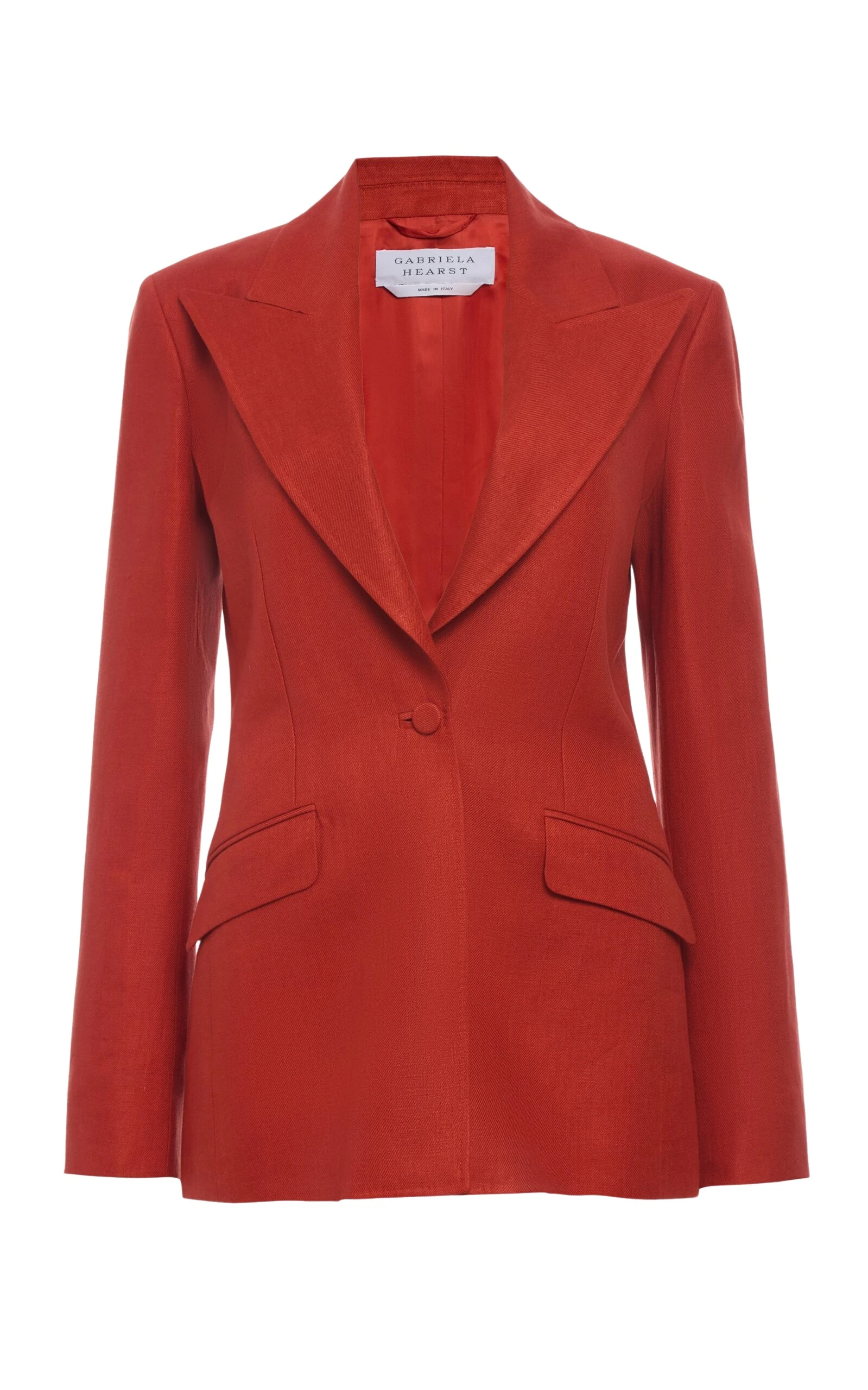 Gabriela Hearst Leiva Blazer in Antelope Orange Linen Twill