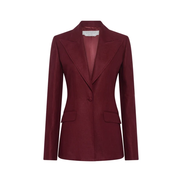 Gabriela Hearst Leiva Blazer in Bordeaux Linen Twill