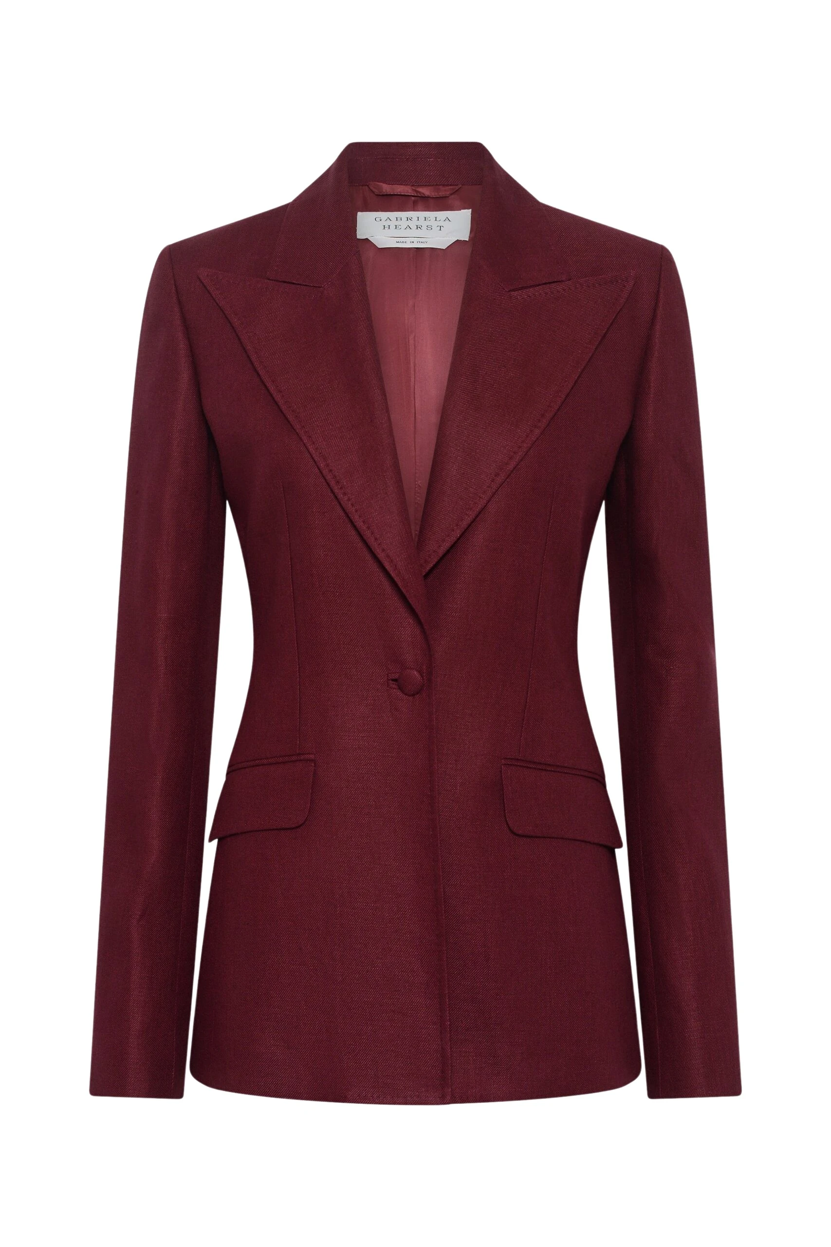 Gabriela Hearst Leiva Blazer in Bordeaux Linen Twill