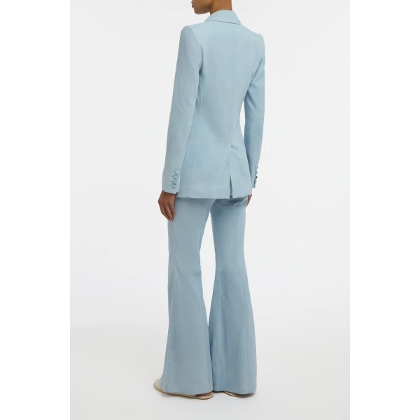 Gabriela Hearst Leiva Blazer in Light Blue Suede, view 5
