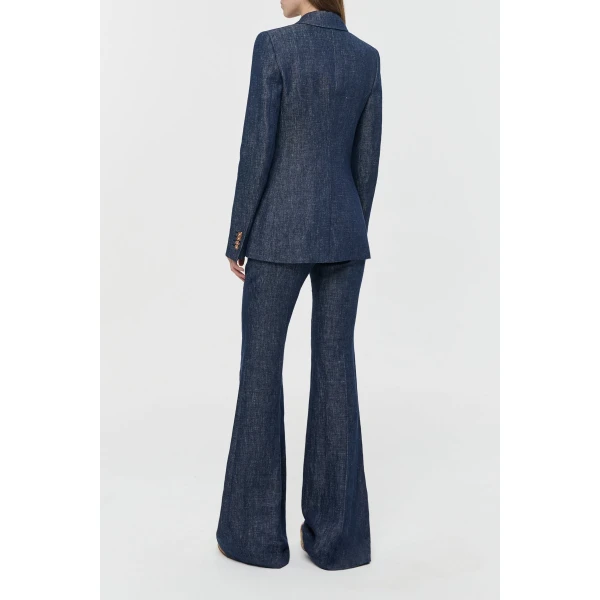 Gabriela Hearst Leiva Blazer in Stone Washed Linen Denim, view 4