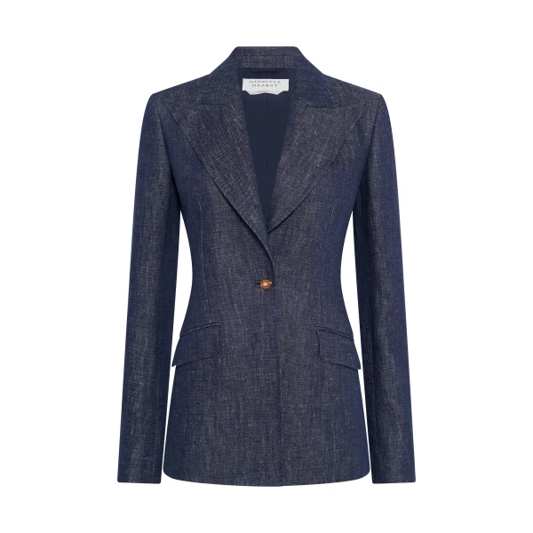 Gabriela Hearst Leiva Blazer in Stone Washed Linen Denim, view 6