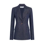Gabriela Hearst Leiva Blazer in Stone Washed Linen Denim