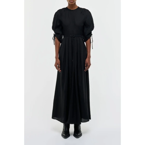 Gabriela Hearst Linnea Maxi Dress in Black Aloe Linen, view 2