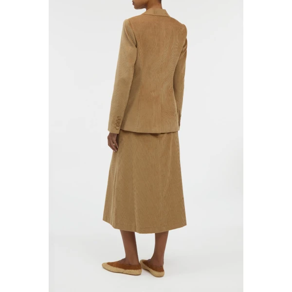 Gabriela Hearst Louisa Blazer in Camel Sea island Cotton Corduroy, view 4