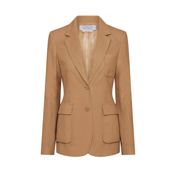 Gabriela Hearst Louisa Blazer in Camel Sea island Cotton Corduroy