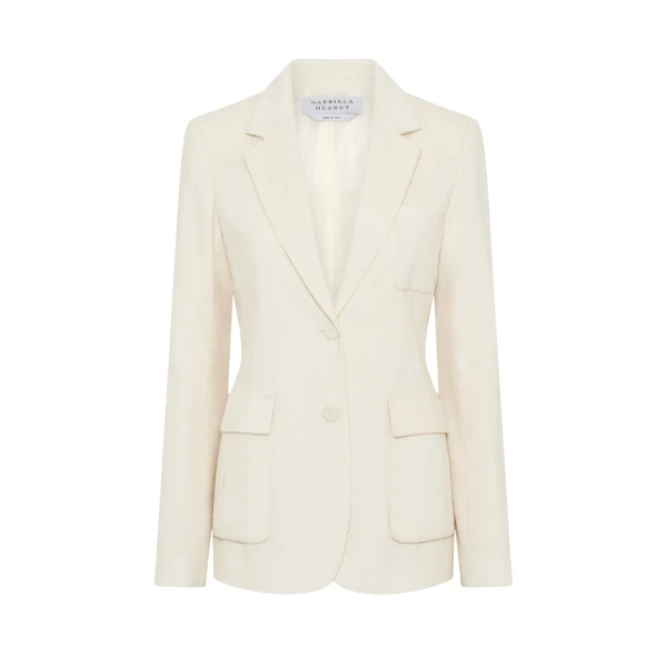 Gabriela Hearst Louisa Blazer in Ivory Sea Island Cotton Corduroy