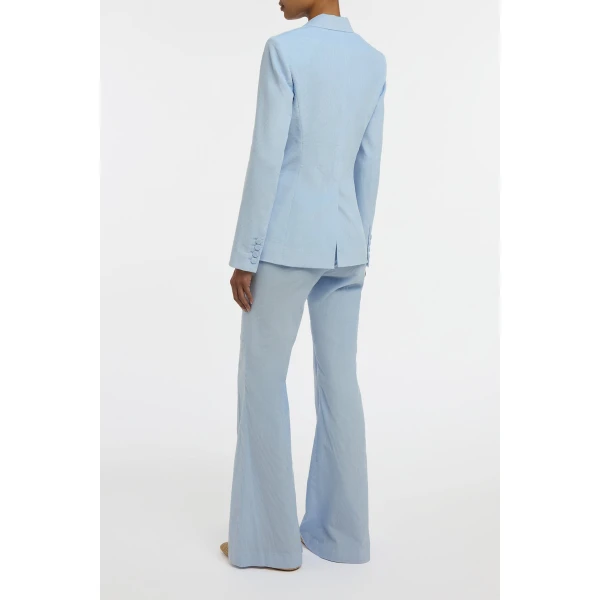 Gabriela Hearst Louisa Blazer in Light Blue Sea Island Cotton Corduroy, view 4