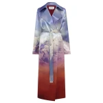 Gabriela Hearst Lyra Trench Coat in Mountain Printed Satin Silk Twill