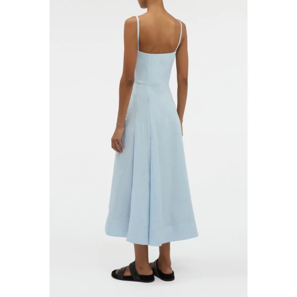 Gabriela Hearst Magritte Dress in Light Blue Aloe Linen, view 4