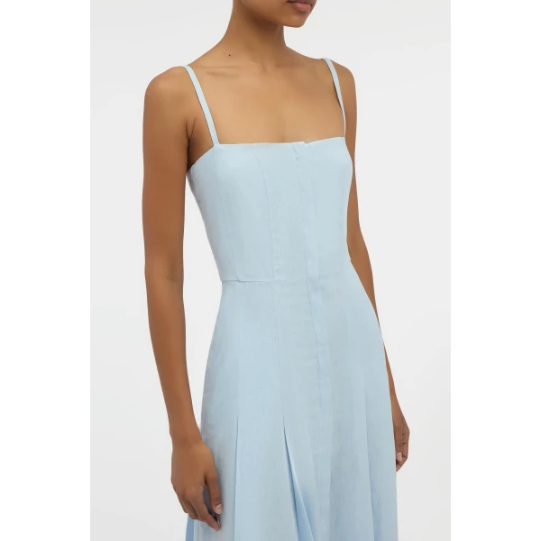 Gabriela Hearst Magritte Dress in Light Blue Aloe Linen, view 5