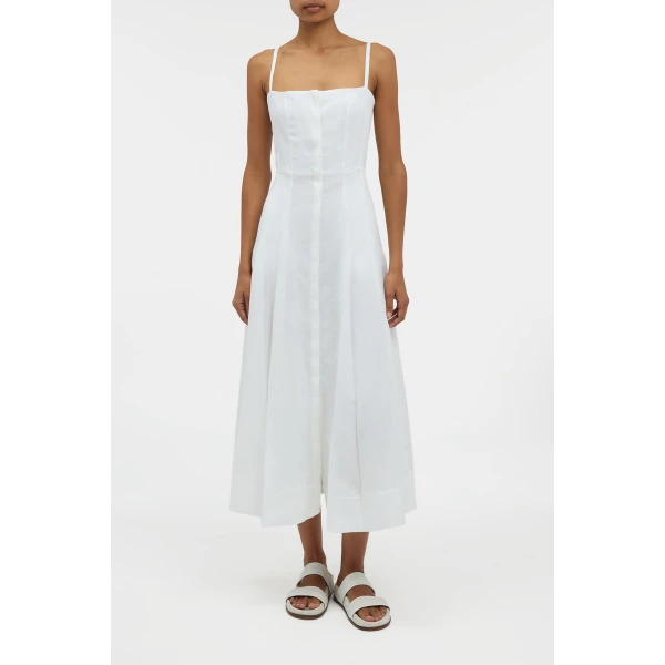 Gabriela Hearst Magritte Dress in White Aloe Linen, view 2