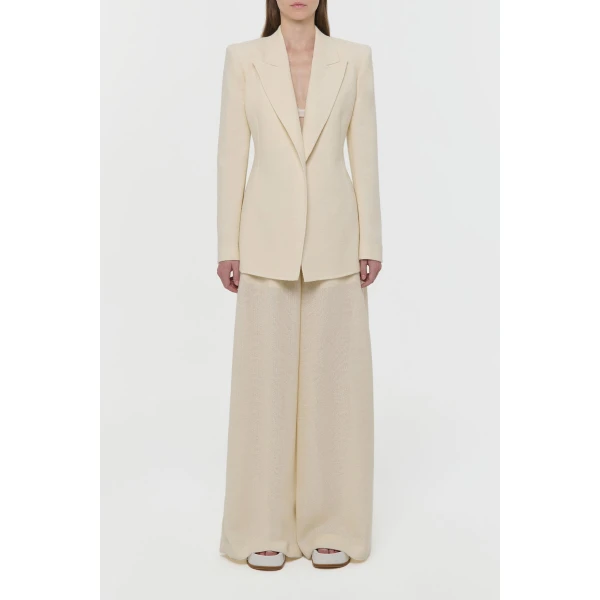 Gabriela Hearst Mairi Blazer in Ivory Alpaca Wool, view 2