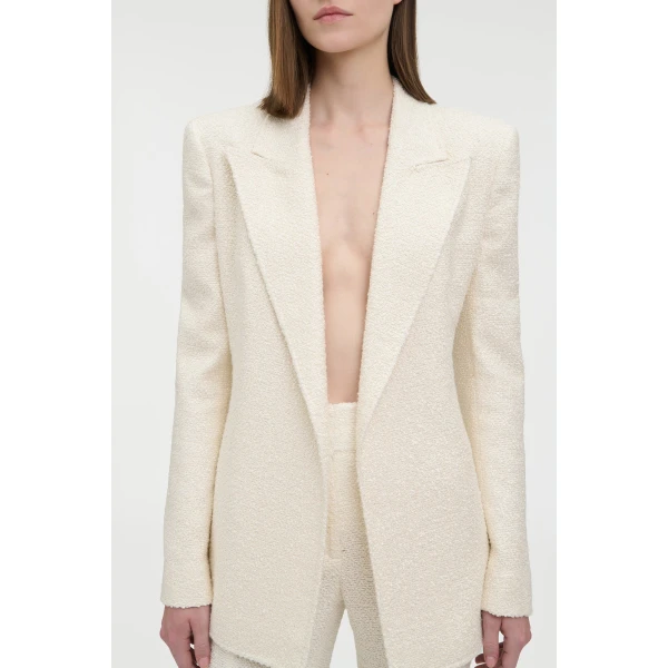 Gabriela Hearst Mairi Blazer in Ivory Silk Boucle, view 5