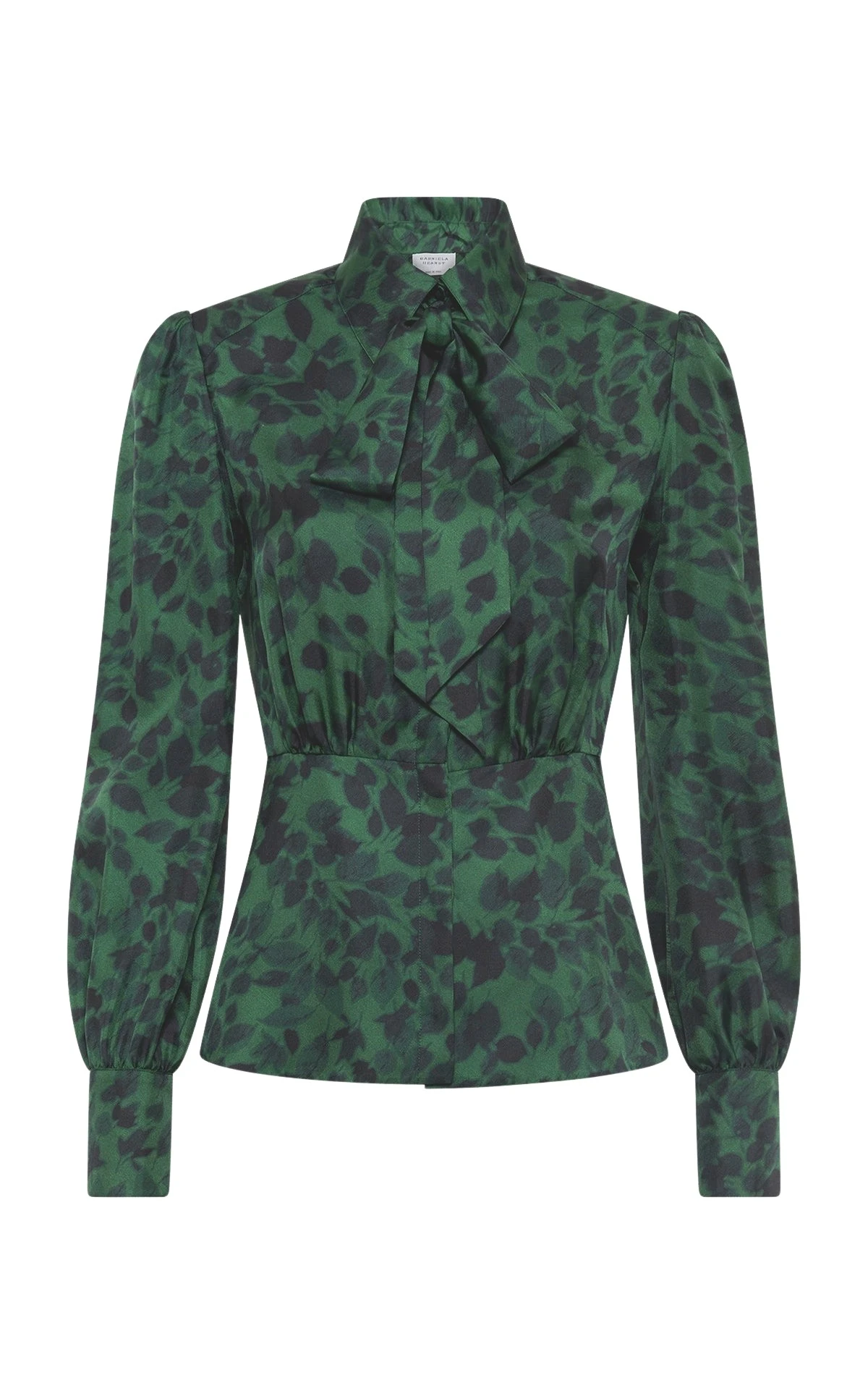 Gabriela Hearst Maisie Top in English Green Printed SIlk Twill