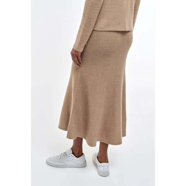 Gabriela Hearst Manni Knit Maxi Skirt in Camel Cashmere, view 5