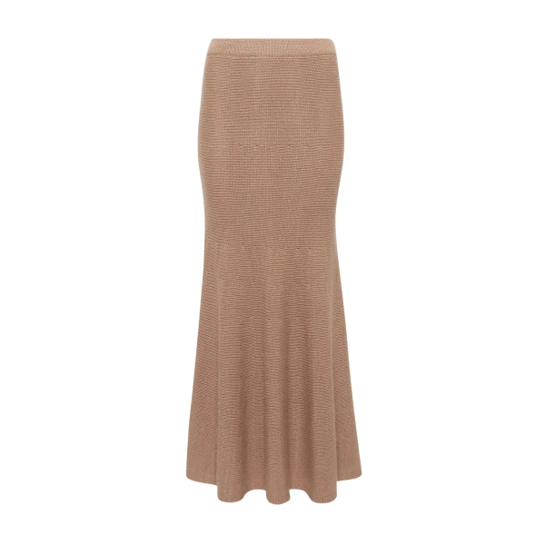 Gabriela Hearst Manni Knit Maxi Skirt in Camel Cashmere