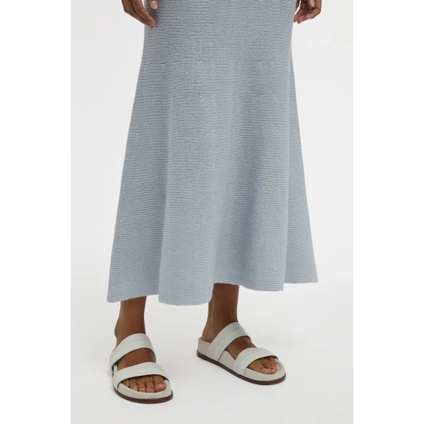 Gabriela Hearst Manni Knit Maxi Skirt in Light Blue Cashmere, view 5