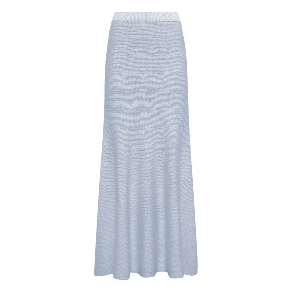 Gabriela Hearst Manni Knit Maxi Skirt in Light Blue Cashmere