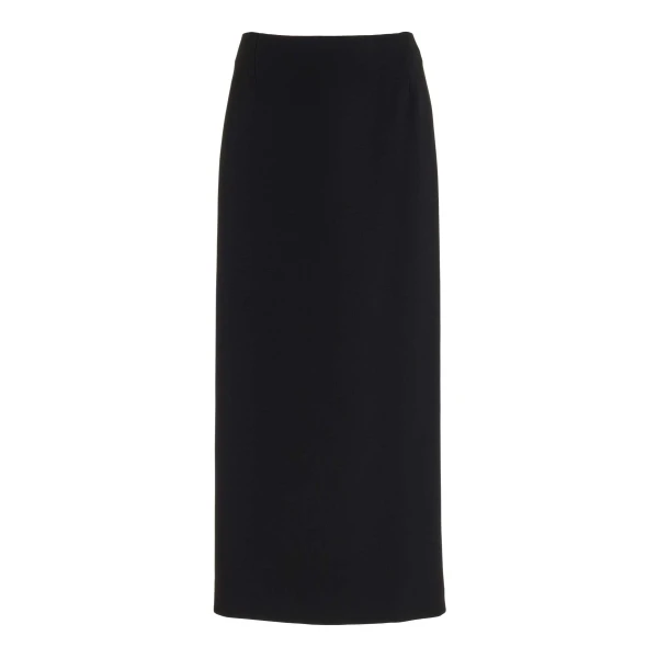 Gabriela Hearst Manuela Midi Skirt in Black Virgin Wool Crepe, view 2