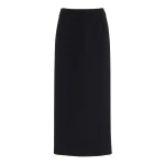 Gabriela Hearst Manuela Midi Skirt in Black Virgin Wool Crepe