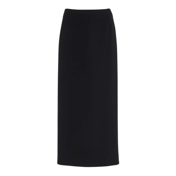 Gabriela Hearst Manuela Midi Skirt in Black Virgin Wool Crepe