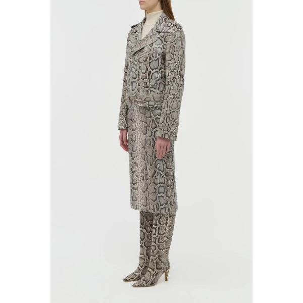 Gabriela Hearst Manuela Midi Skirt in Greyscale Inversa™ Snakeskin, view 4