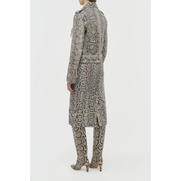 Gabriela Hearst Manuela Midi Skirt in Greyscale Inversa™ Snakeskin, view 5