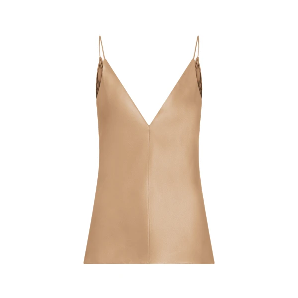 Gabriela Hearst Maria Top in Camel Silk Satin, view 6