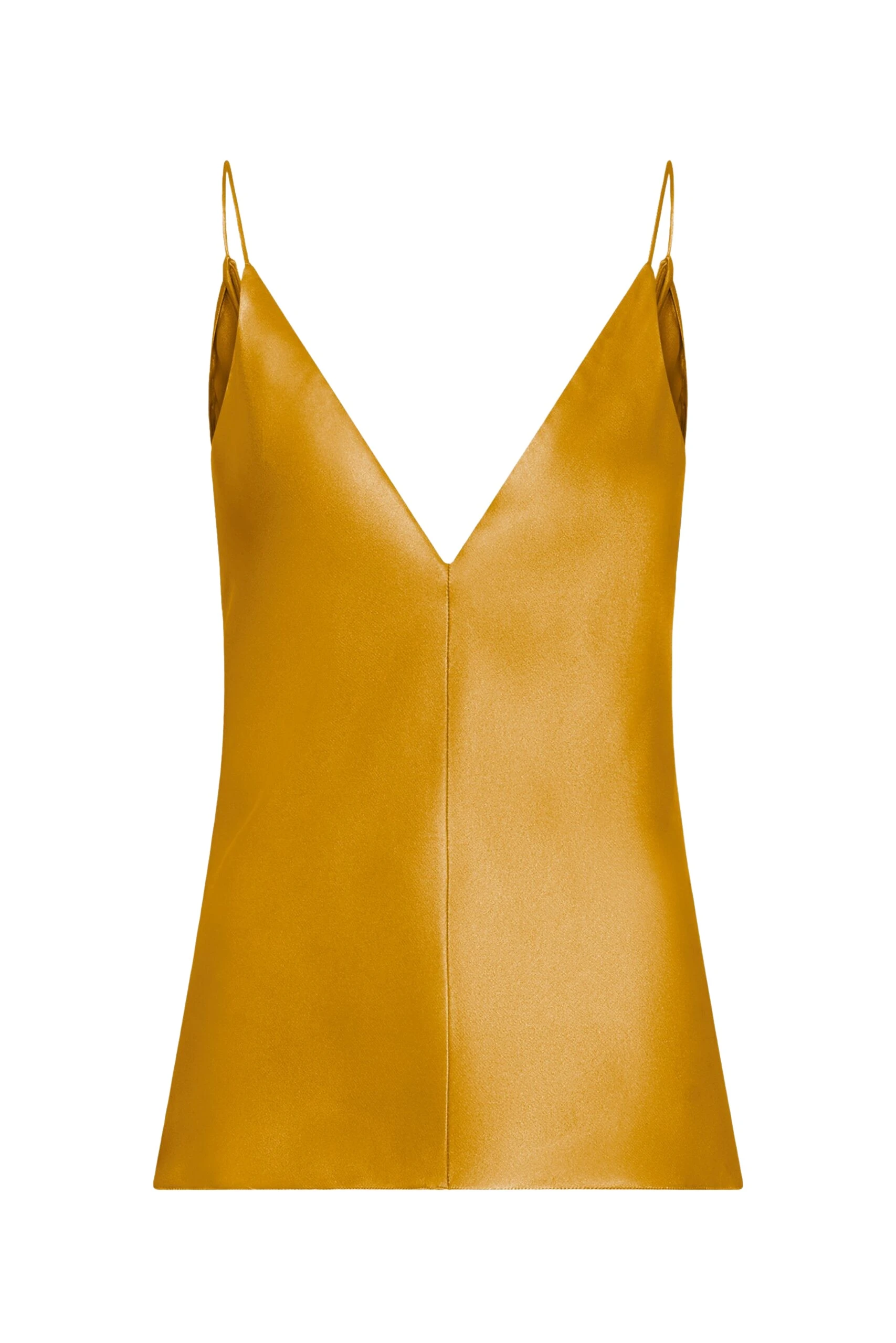 Gabriela Hearst Maria Top in Golden Birch Silk Satin