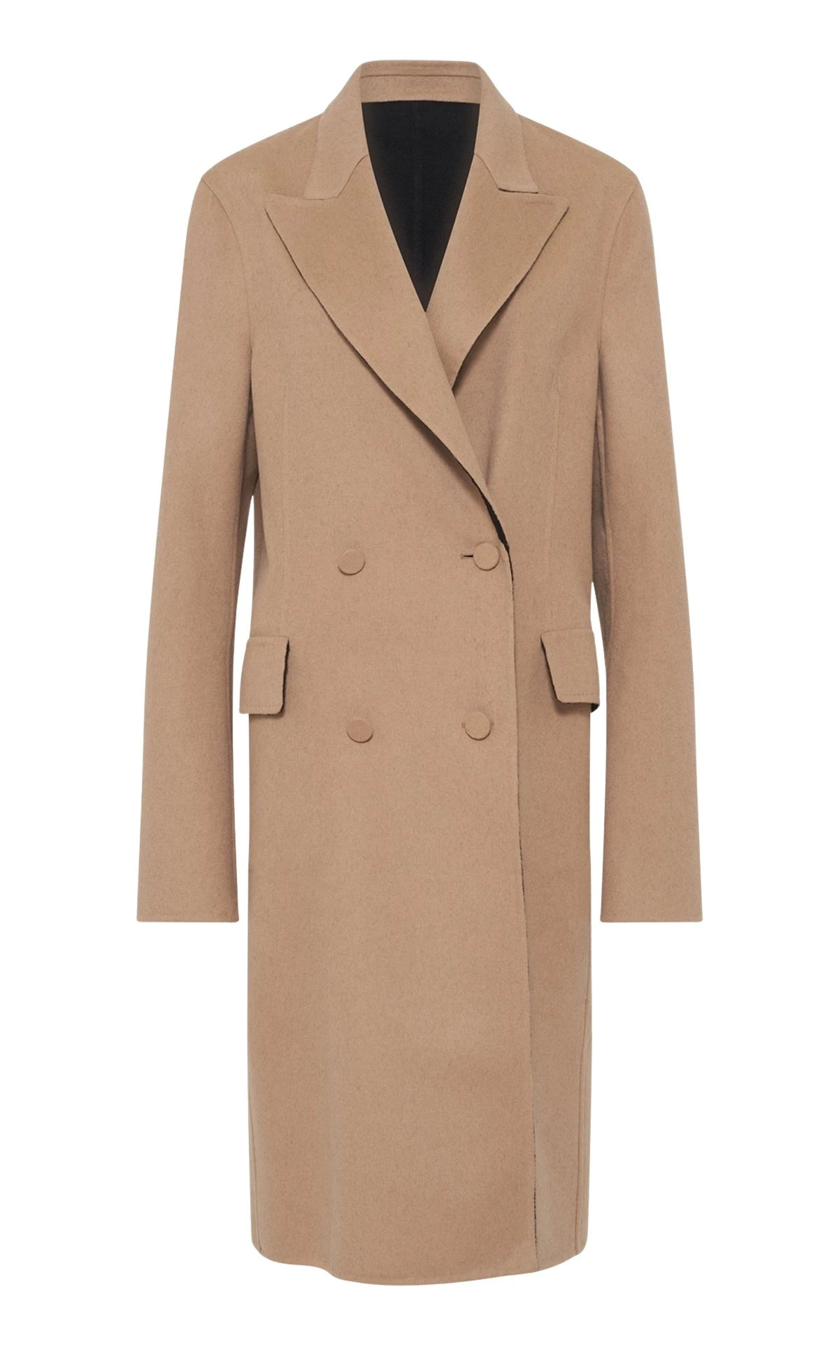 Mcaffrey Coat in Camel & Black Double-face Cashmere