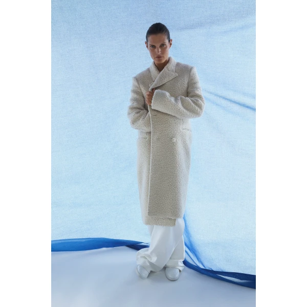Gabriela Hearst Mcaffrey Coat in Ivory Cashmere Silk, view 2