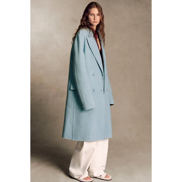 Gabriela Hearst Mcaffrey Coat in Light Blue Cashmere Felt, view 2