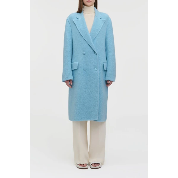 Gabriela Hearst Mcaffrey Coat in Light Blue Cashmere Felt, view 3