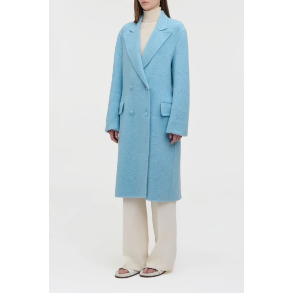 Gabriela Hearst Mcaffrey Coat in Light Blue Cashmere Felt, view 4