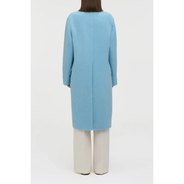 Gabriela Hearst Mcaffrey Coat in Light Blue Cashmere Felt, view 5