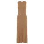Gabriela Hearst Meier Knit Midi Dress in Camel Merino Wool Cashmere