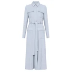 Gabriela Hearst Meyer Shirtdress in Powder Blue Wool Cashmere Flannel Dress
