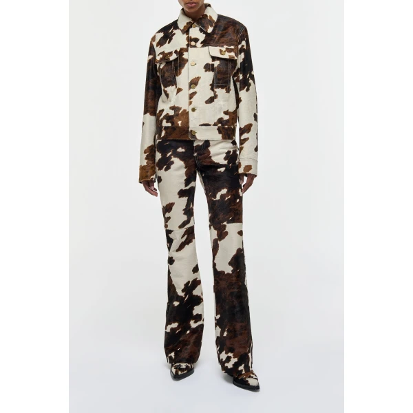 Gabriela Hearst Miran Jacket in Ivory Cognac Multi Pony Hair, view 2