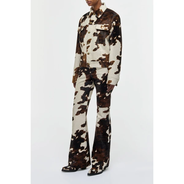 Gabriela Hearst Miran Jacket in Ivory Cognac Multi Pony Hair, view 3