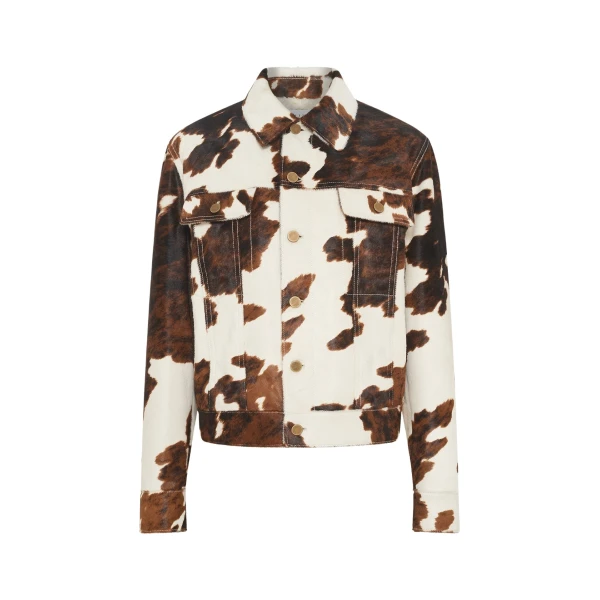 Gabriela Hearst Miran Jacket in Ivory Cognac Multi Pony Hair