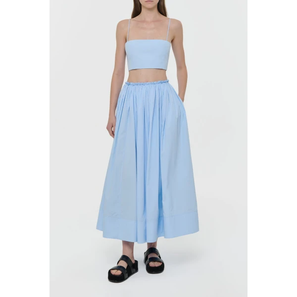 Gabriela Hearst Nadir Top in Light Blue Sea Island Cotton, view 2
